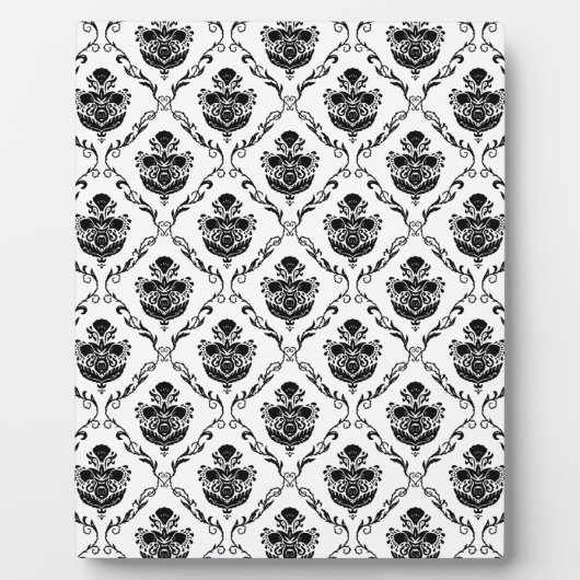 Traditionele zwarte Damask Fotoplaat (Voorkant)