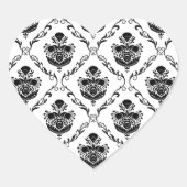 Traditionele zwarte Damask Hart Sticker (Voorkant)
