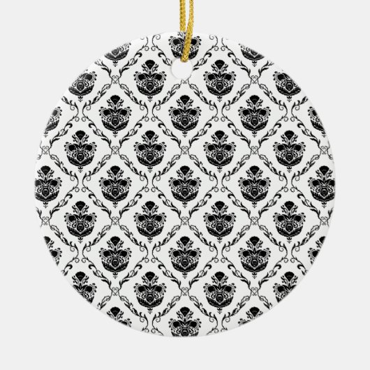 Traditionele zwarte Damask Keramisch Ornament (Voorkant)