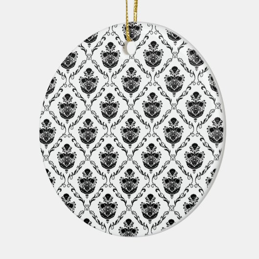Traditionele zwarte Damask Keramisch Ornament (Links)