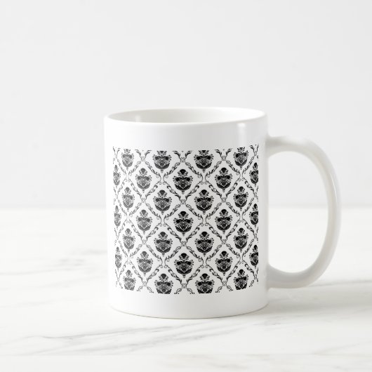 Traditionele zwarte Damask Koffiemok (Rechts)