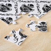 Traditionele zwarte Damask Legpuzzel (Zijkant)