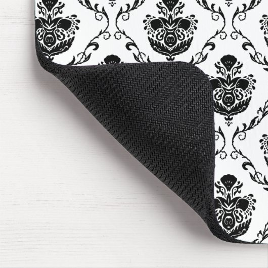 Traditionele zwarte Damask Muismat (Hoek)