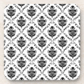 Traditionele zwarte Damask Onderzetter (Voorkant)