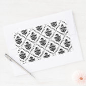 Traditionele zwarte Damask Rechthoekige Sticker (Envelop)