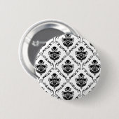 Traditionele zwarte Damask Ronde Button 5,7 Cm (Voorkant /achterkant)