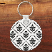 Traditionele zwarte Damask Sleutelhanger (Voorkant)