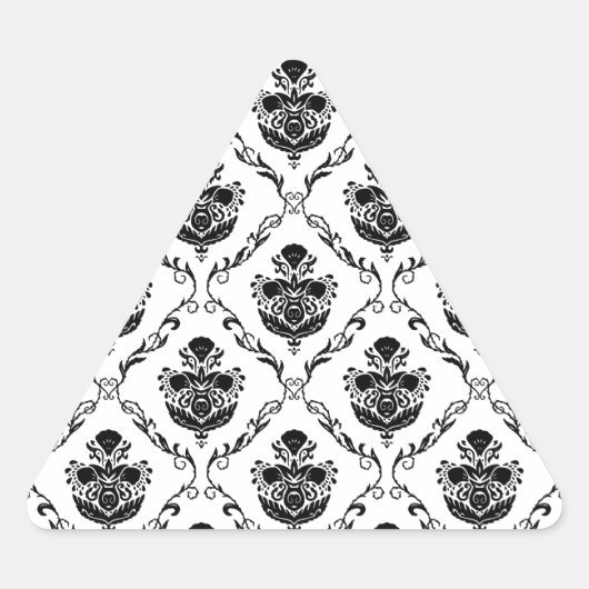 Traditionele zwarte Damask Sticker (Voorkant)