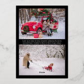 Traditionele Zwarte Dennentak en Hulst Folie Feestdagenkaart (Achterkant)