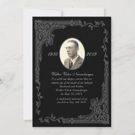 Traditionele zwarte-doodkoninkendenkaart aankondiging