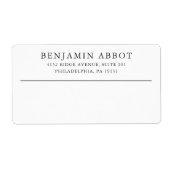 Traditionele zwarte, eenvoudige zakelijke verzendi etiket (Voorkant)