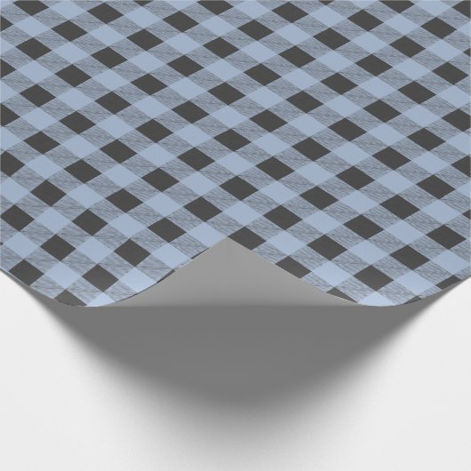 Traditionele zwarte en blauwe buffelplaat cadeaupapier (Hoek)