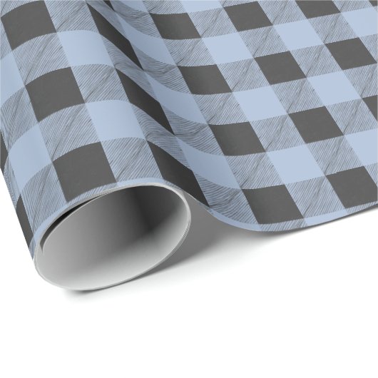 Traditionele zwarte en blauwe buffelplaat cadeaupapier (Rol Hoek)