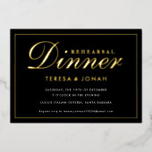 Traditionele zwarte en goudrepetitie folie uitnodiging (Voorkant)