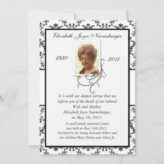 Traditionele zwarte en witte bekendmaking aankondiging (Voorkant)