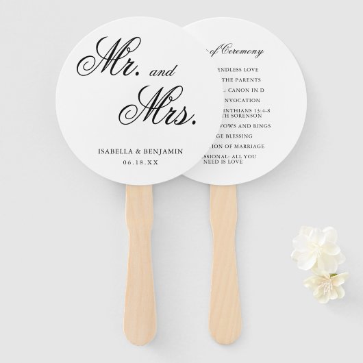 Traditionele Zwarte en Witte Formele Elegante Trou Handwaaier (Voorkant en achterkant)