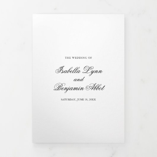 Traditionele zwarte en witte klassieke vorm drieluik uitnodiging (Cover)