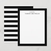 Traditionele zwarte en witte persoonlijke artikele kaart (Voorkant / Achterkant)