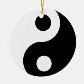 Traditionele zwarte en witte yin Yang Pattern Keramisch Ornament (Voorkant)
