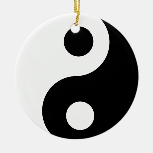 Traditionele zwarte en witte yin Yang Pattern Keramisch Ornament (Voorkant)