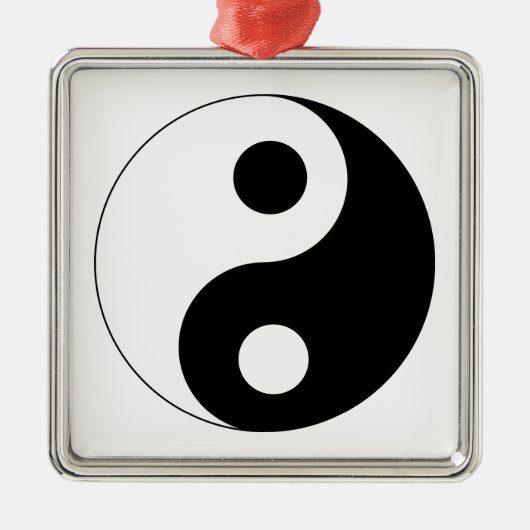 Traditionele zwarte en witte yin Yang Pattern Metalen Ornament (Voorkant)