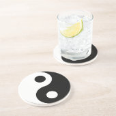 Traditionele zwarte en witte yin Yang Pattern Zandsteen Onderzetter (Zijkant)