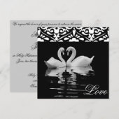 Traditionele zwarte en witte zwitjes huwelijksuitn kaart (Voorkant / Achterkant)