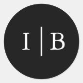 Traditionele zwarte formele elegante bruiloft ronde sticker (Voorkant)