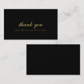 Traditionele zwarte & gouden bruiloft Hartelijk da Informatiekaartje (Voorkant / Achterkant)