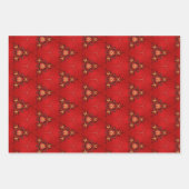 Traditionele zwarte rode en gouden 3-puntenverpakk inpakpapier vel (Voorkant 3)