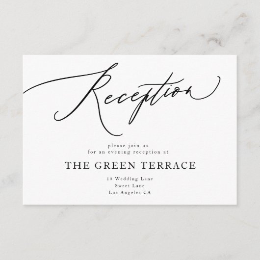 Traditionele zwarte witte bruiloft informatiekaartje (Voorkant)