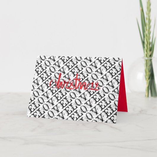 Traditionele zwarte witte liefde Moderne Rode Kers Feestdagen Kaart (Voorkant)