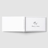 Traditionele zwarte witte monogram Formele bruilof Gastenboek (Volledig)