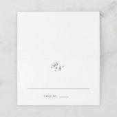 Traditionele zwarte witte monogram Formele bruilof Plaatskaartje (Buitenkant ongevouwen)