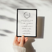 Traditionele zwarte witte monogram met kruid kaart