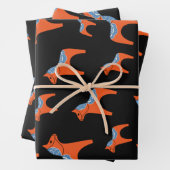 Traditionele Zweedse Dala Horse Inpakpapier Vel (In situ)