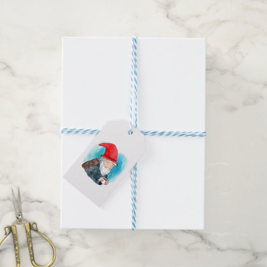 Traditionele Zweedse kerstkerstWaterverf van vanmi Cadeaulabel (Met Touw)