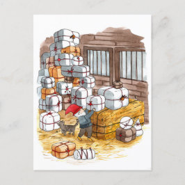 Traditionele Zweedse kerstkerstWaterverf van vanmi Feestdagenkaart