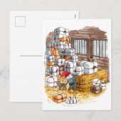 Traditionele Zweedse kerstkerstWaterverf van vanmi Feestdagenkaart (Voorkant / Achterkant)