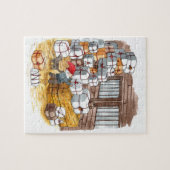 Traditionele Zweedse kerstkerstWaterverf van vanmi Legpuzzel (Horizontaal)