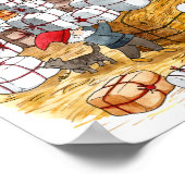 Traditionele Zweedse kerstkerstWaterverf van vanmi Poster (Hoek)