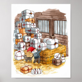 Traditionele Zweedse kerstkerstWaterverf van vanmi Poster