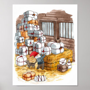 Traditionele Zweedse kerstkerstWaterverf van vanmi Poster