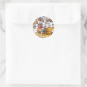 Traditionele Zweedse kerstkerstWaterverf van vanmi Ronde Sticker (Tas)