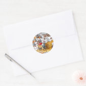 Traditionele Zweedse kerstkerstWaterverf van vanmi Ronde Sticker (Envelop)