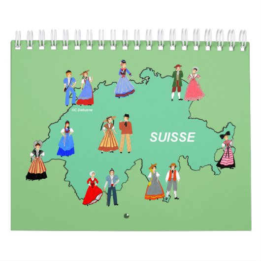 Traditionele ZWITSERSE kostuums Kalender (Hoes)