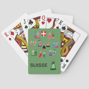 Traditionele Zwitserse kostuums Pokerkaarten