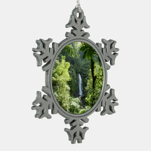 Trafalgar Herfsten Tropische regenwoufotografie Tin Sneeuwvlok Ornament (Links)