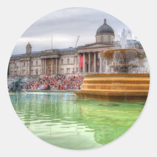 Trafalgar-plein Ronde Sticker (Voorkant)