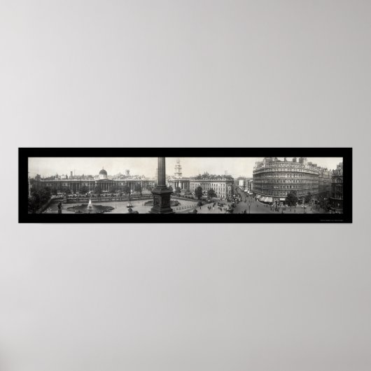 Trafalgar Sq. London Photo 1908 Poster (Voorkant)